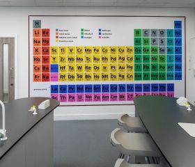 Chemistry lab feature wall