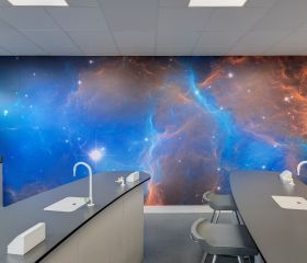 Physics lab feature wall